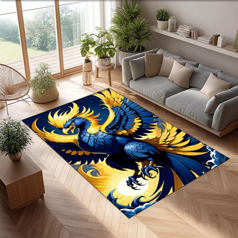 fenerbahce Printed Crystal Velvet Area Rug, Soft Anti-Slip Water Absorbent Floor Mat for Living Room Bedroom