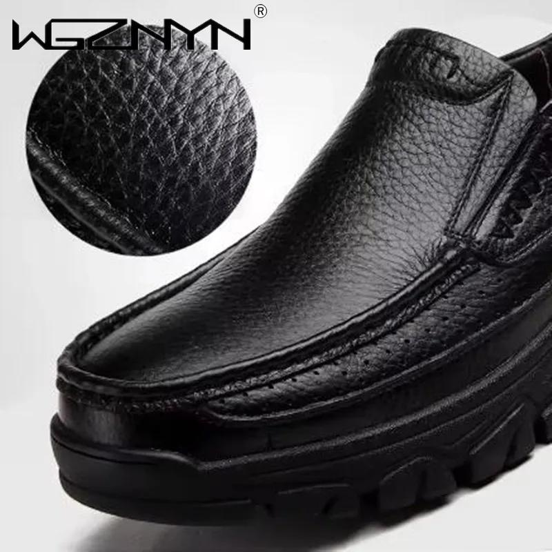 Nouvelles Chaussures Faits Main en Cuir Véritable 48 Hommes Mocassins Cuir Souple Hommes Semelle Épaisse Chaussure Décontractée Chaussures Homme Noir Marron à Enfiler