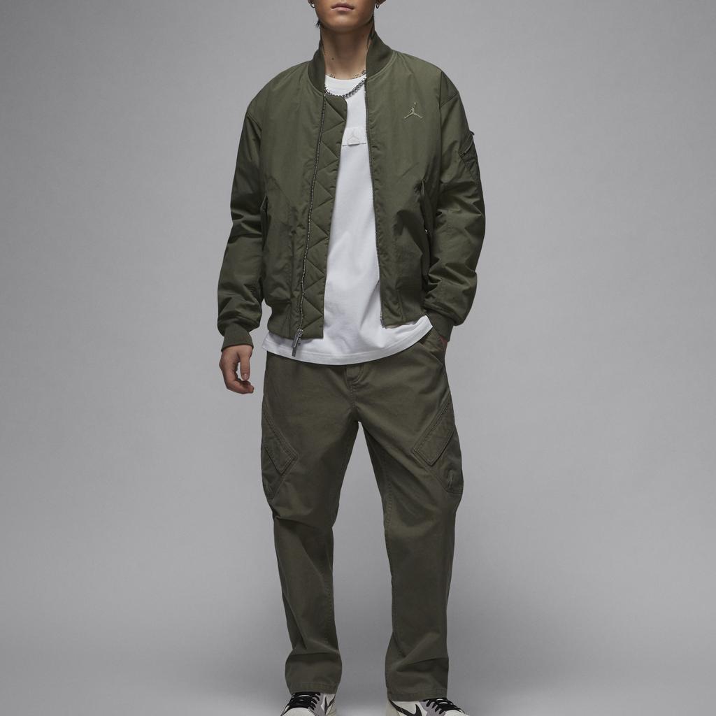 Jordan Renegade Solid Color Outdoor Casual Sports Stand Collar Zipper Jacket Men Jacket Dark-Olive-Green FV7268-222