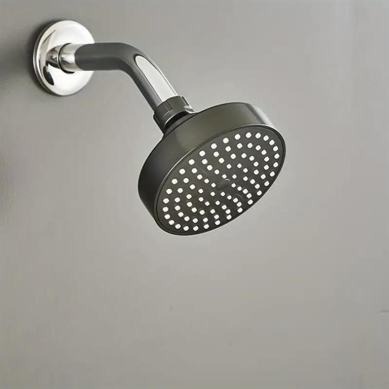 360° Rotatable Fixed Rain Shower Head Anti-Clog Plastic Nozzles High Flow Bathroom Head Only