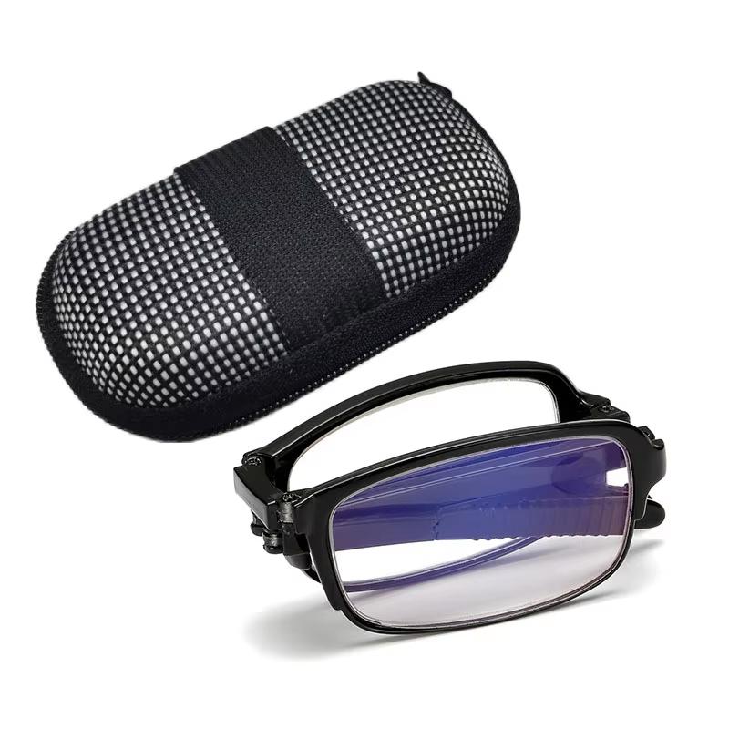 

Vintage Portable Ultralight Folding Reading Glasses TR Frame Anti-blue Light Eyeglasses Men Women Presbyopia Eyewear + 100 degrees чорний