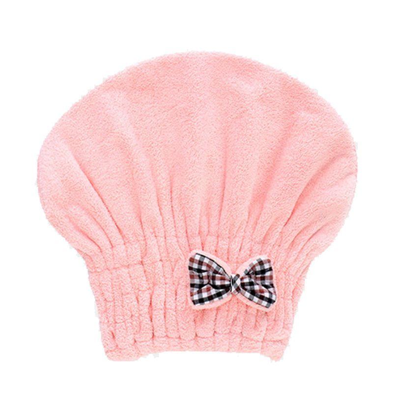 Bow Tie Solid Color Microfiber Dry Hair Cap Shower Cap Super Absorbent Thickened Shower Cap Dry Hair Towel Soft and Comfortable