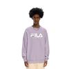 FILA Loose Fit Logo Knit Pullover Long Sleeve Sweatshirt Unisex sweatshirt Light-Purple F11U249201F-VT