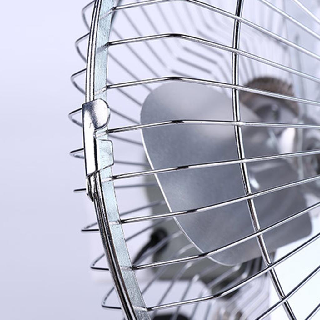 Ventilador de Coche de 10 Pulgadas Potente 4 Aspas Rotación Automática Encendedor de Cigarrillos Ventilador con Pinza Radiador Eléctrico Ventilador de Refrigeración