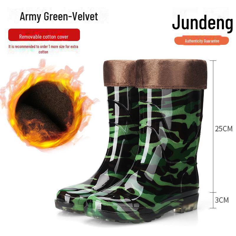 Fashionable Mid-Tube Waterproof Water Shoes - Thick-Soled, Non-Slip, Wear-Resistant, Suitable for All Seasons