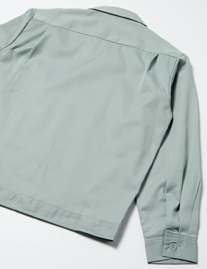 COCOS Nobuoka A-6651 Open-Collar Long-Sleeve Blouson, Green, Size M