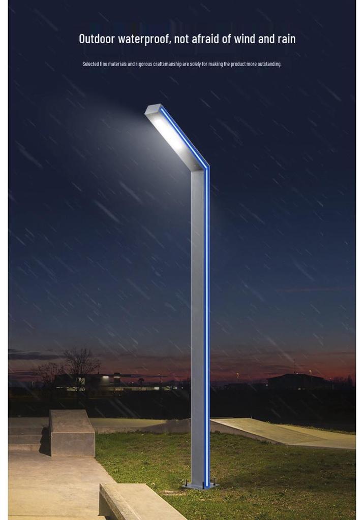 3m Aluminum Alloy 7-Shape LED Courtyard Light with Color-Changing Feature, Double Pole, Square Design