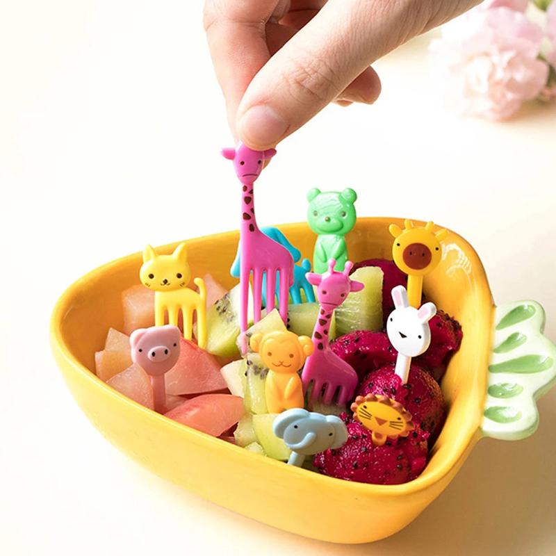 6/10 ks/balení mini kreslené dětské svačinové dezertní párátko na bento obědy dekorace