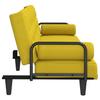 Sofa Bed with Armrests Light Yellow Fabric