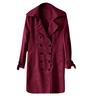 Womens Winter Lapel Double-Breasted SlimLong Trench Coat Overcoat 