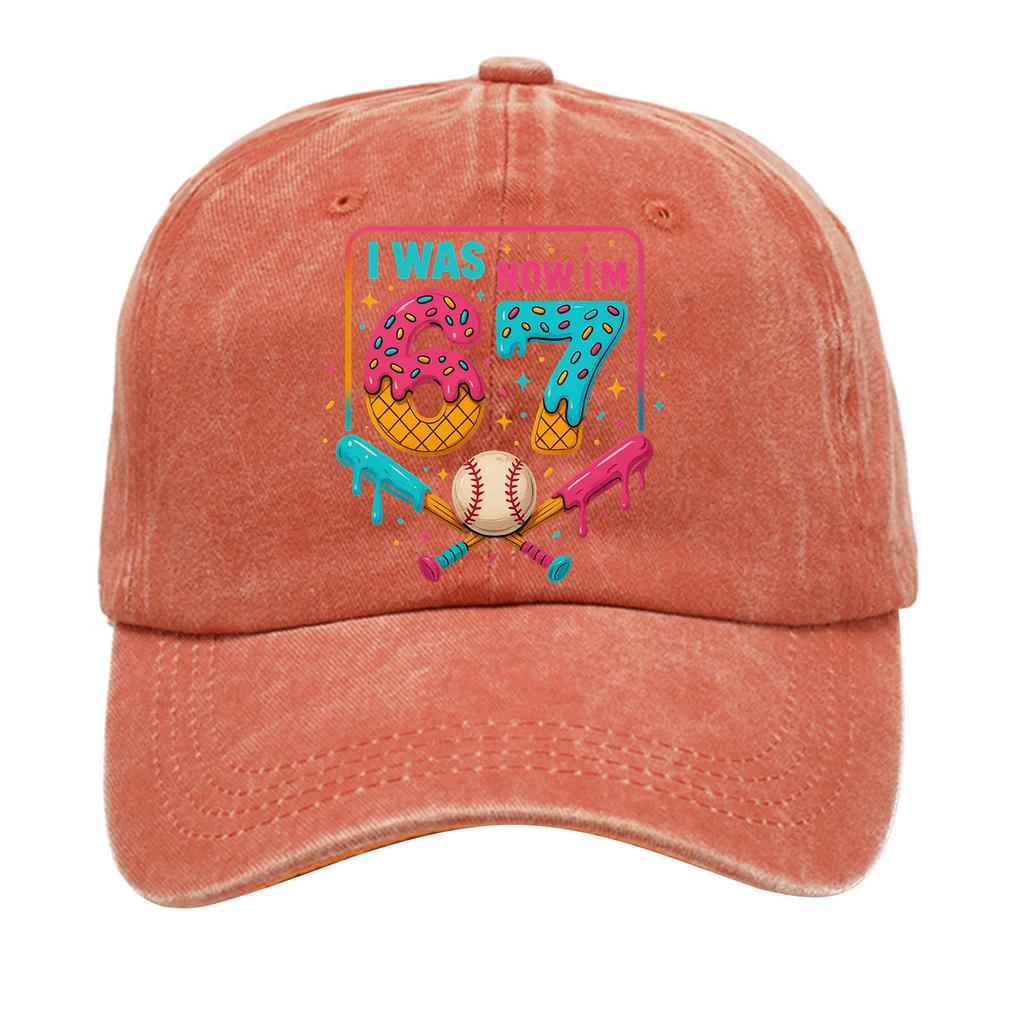 Washed Cotton Baseball Cap With Printed Distressed Soft Top Denim Hat For Men, European And American Retro Hat