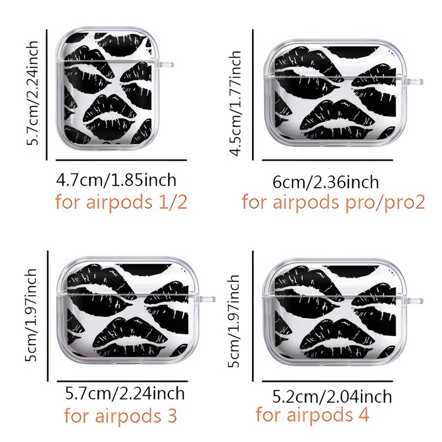 Lippen Kussabdruck Klare Kopfhörerhülle Hülle Für Airpods 4 Pro2 Pro 3 Pro3 1 2