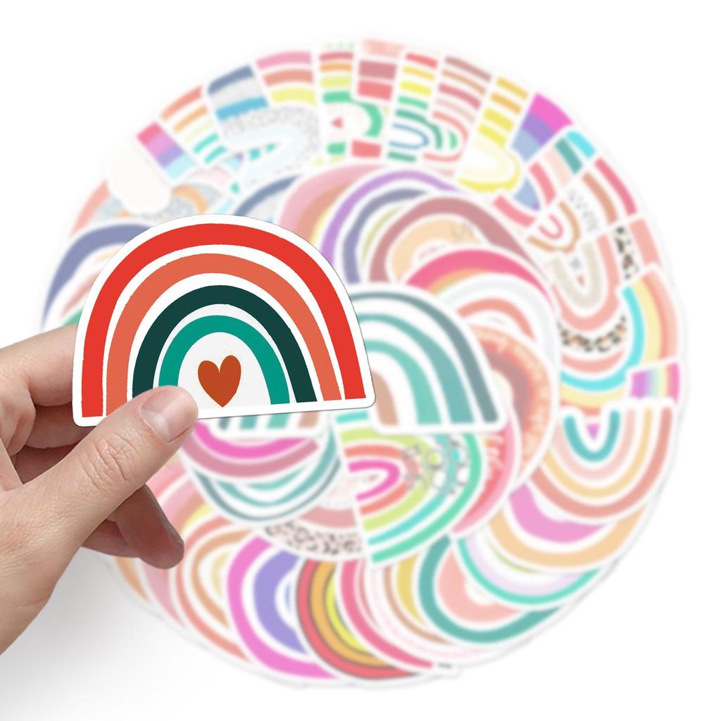 50PCS Rainbow Bridge Graffiti Stickers for Suitcases, Skates, Guitars—DIY PVC Personality Set