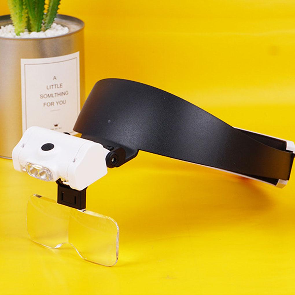 LED Lighted Loupe Headband Magnifying Glass - Wide Application Headband Magnifier Glasses with LED Lighted Acrylic