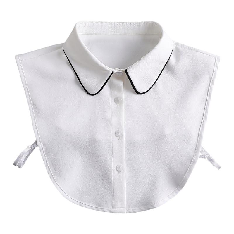 Hollow Lace Chiffon Doll Cotton Fake Collar Blouse Sweater Detachable Shirt Collar False Collar Lapel Women Top Collars Decor