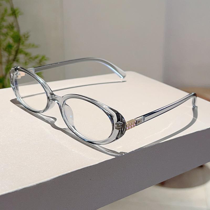 Oval Glasses Women New Vintage Korean Style Blue Light Blocking Optical Frames Trendy Simple Decorative Eyeglasses