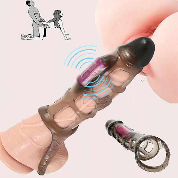 Anneau vibrant pour pénis masculin, agrandissement du pénis, manchon d'extension pour hommes, retarde l'éjaculation, stimulateur du point G, vibrateur de gland, jouets sexuels