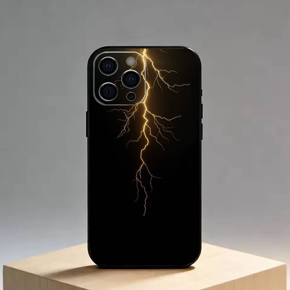 Cool lighting   Phone Case For iPhone 17, 16,15,14,13,12,11 Plus,Pro Max, Others Soft Black Cover
