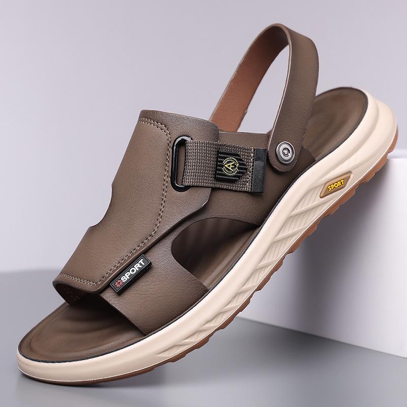 2025 Summer New Cool Slippers Youth Middle-aged Trend Men's Shoes Beach Shoes Breathable Men's Shoes Trend 2025