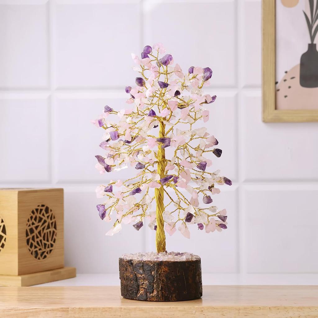 300 Beads Crystal Feng Shui Tree, Showpiece For Home Décor - Peace & Calming