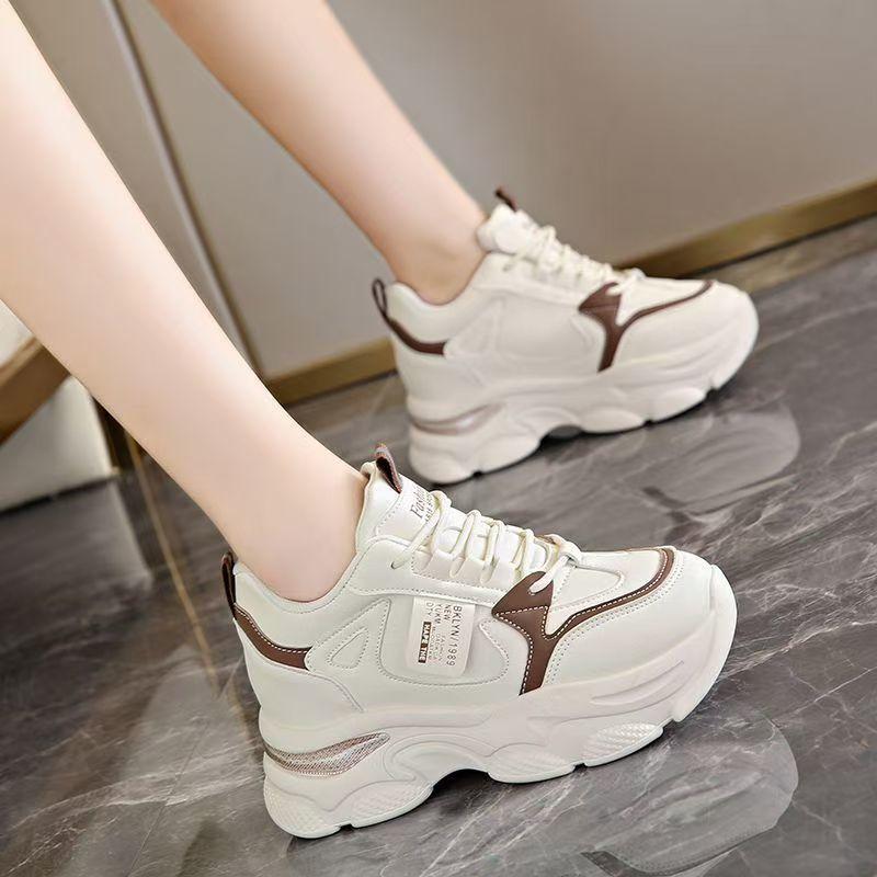 Spring Summer Women Platform White Sneakers Fashion Breathable Lace-up Wedge Vulcanzie Shoes Female Casual Sport Shoes Versatile