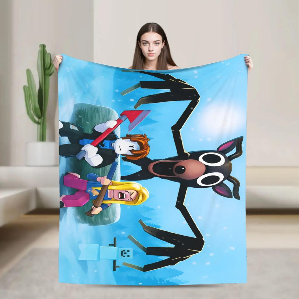 99 Nights in the Forest Survival Games Blankets Flannel Super Warm Throw Blankets for Sofa Couch Bedroom Quilt  Portable Picnic