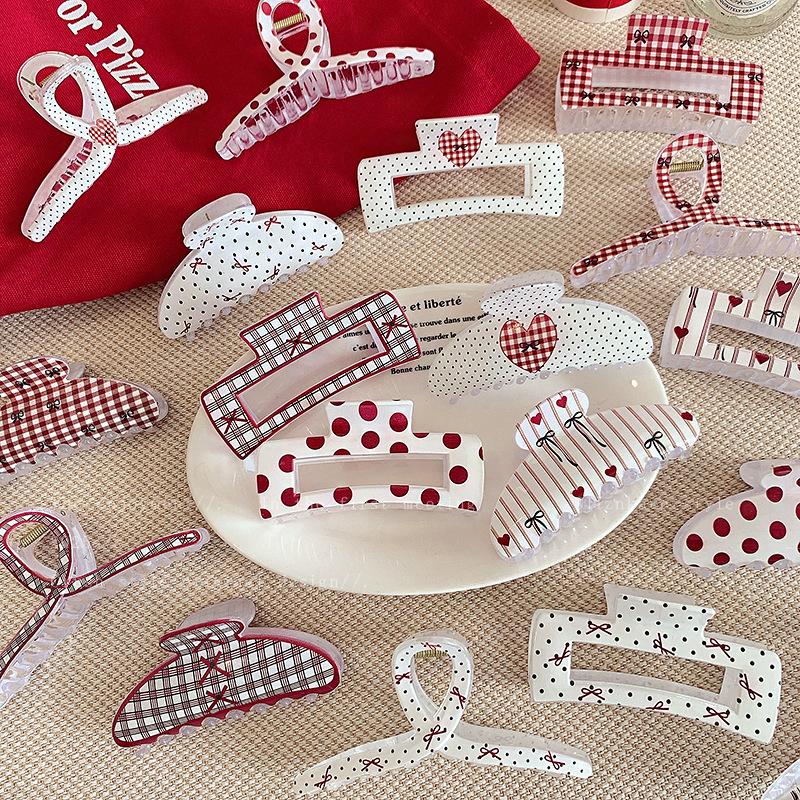 

6pcs Elegant Bow &Heart Print Hair Clips-Cute & Chic Hair Accessories for Women,Perfect for home, Daily Wear,Hair Clip,Hair Hook