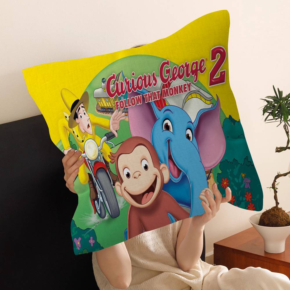 Curious G-George Cartoon Lucky Dragon Pillow Cover Sofa Cushion Cover Home Room Decoration Children Gift