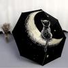 1pc Moon Cat Automatic Open/close Umbrella, 8-Rib Sturdy Structure, Artistic Pattern, Compact Design, Fashion Lovers L050