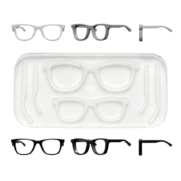 Flexible Resin Mold Small Ornament Molds Eyeglass Shape Silicone Texture for Epoxy Crafts and Creative Wall Decorations