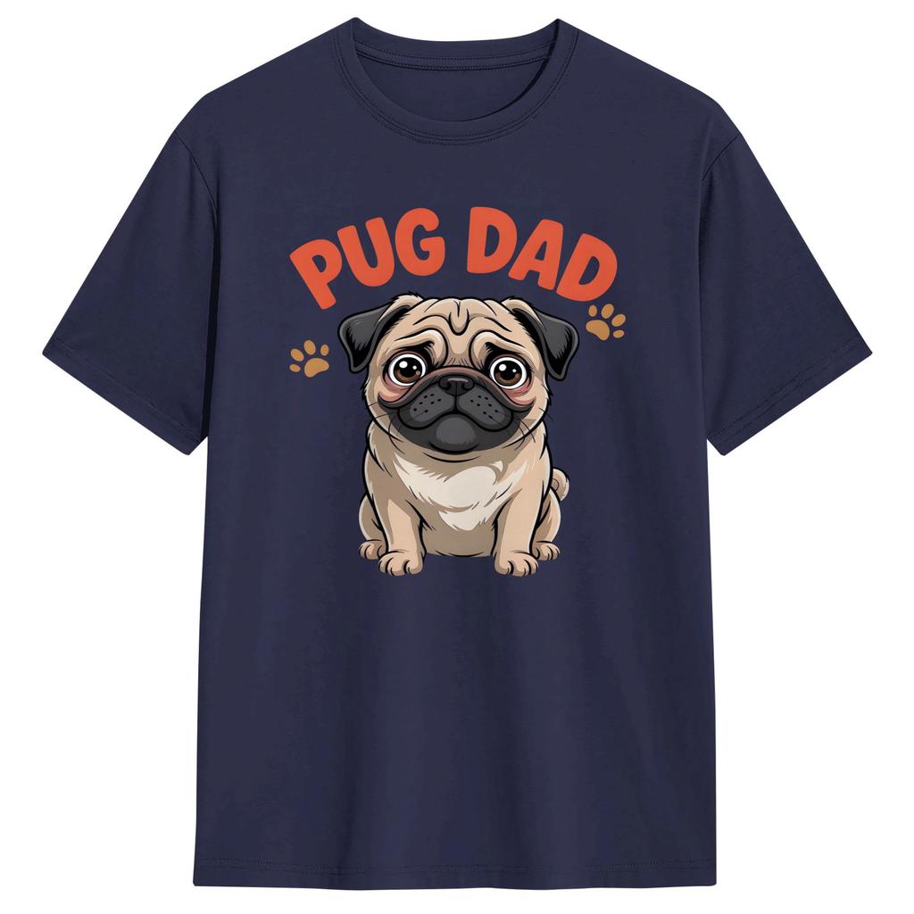 Fathers Day Tshirt Summer Pug Dad Hipster T Shirts Unisex 100 Cotton O Neck 4xl 5xl 6xl Top Tees Shortsleeved Y2k Fun Tops