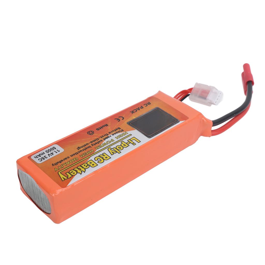 RC Lithium Battery 11.4V 5000mAh 3S 35C RC Car Lithium Battery with Banana 4.0 Plug for RC Car Truck Vehicle