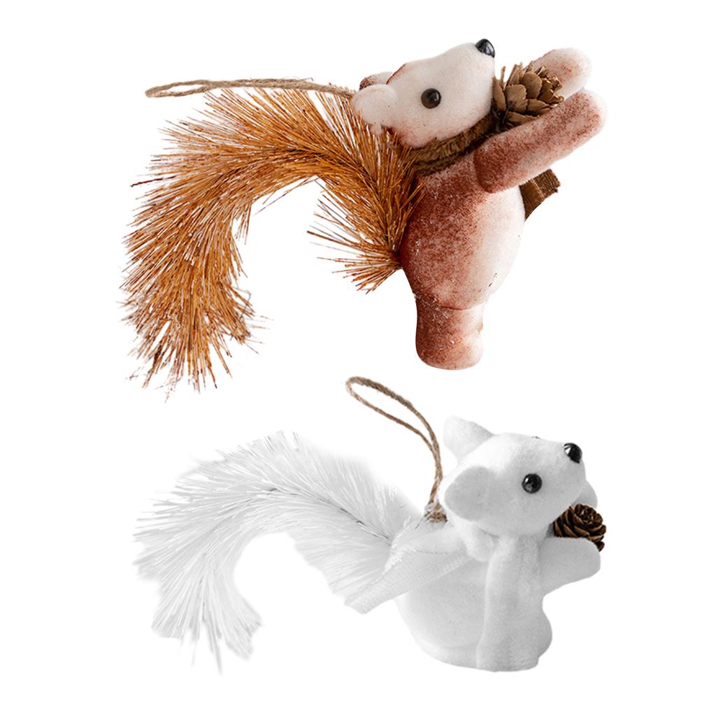 2-teiliger Eichhörnchen-Spielzeug-Anhänger für Weihnachtsbaum Langlebig Stilvoll Partydekoration für Weihnachtsbaum