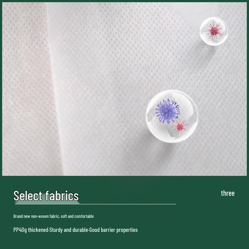 Disposable Dustproof Non-Woven Lab Coat - Thickened White Cleanroom Suit for Food Workshop Visits