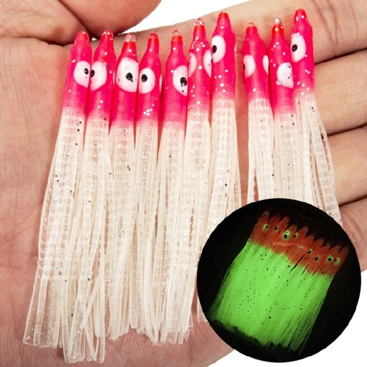 10Pcs 8cm Octopuses Soft Fishing Lure Octopuses Squid Soft Baits Skirted Squid Jigging Sea Fishing Baits Easy To Use