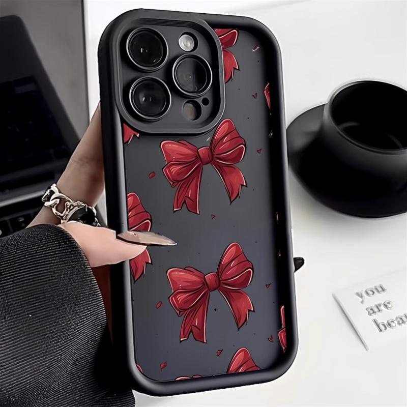 Love Heart Phone Case For Google Pixel 10 9 8 7 Pro XL 8A 7A 9Pro 7Pro 8Pro 9ProXL Silicone Red Bowknot Tie INS Fashion Cover