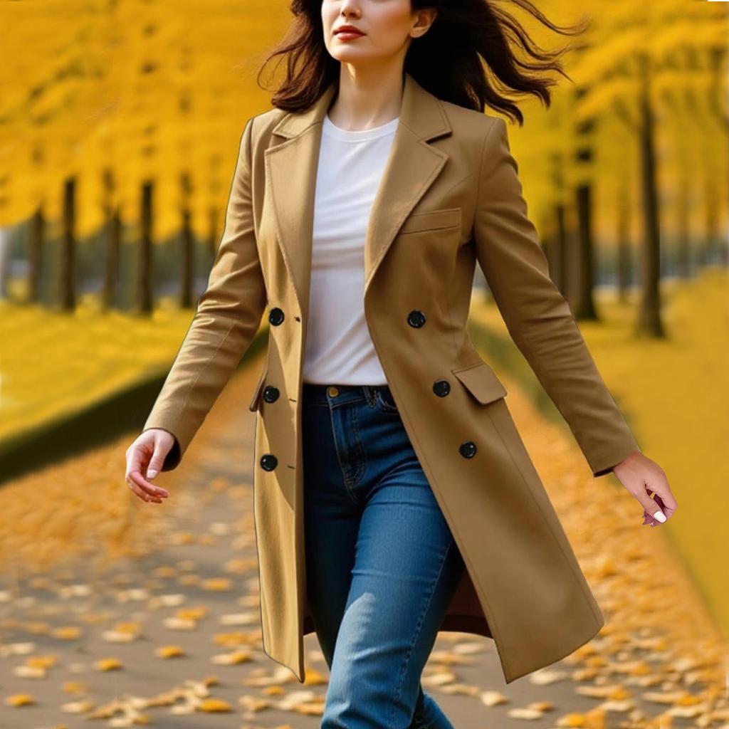 Mäntel für Damen Einreihiger Trenchcoat Mode A-Linie Herbst Winter Jacken