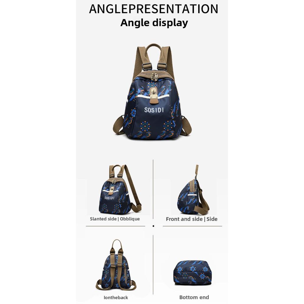 Trend Ethnic Style Printed Backpack New Casual Lightweight Multi-functional Travel Schoolbag