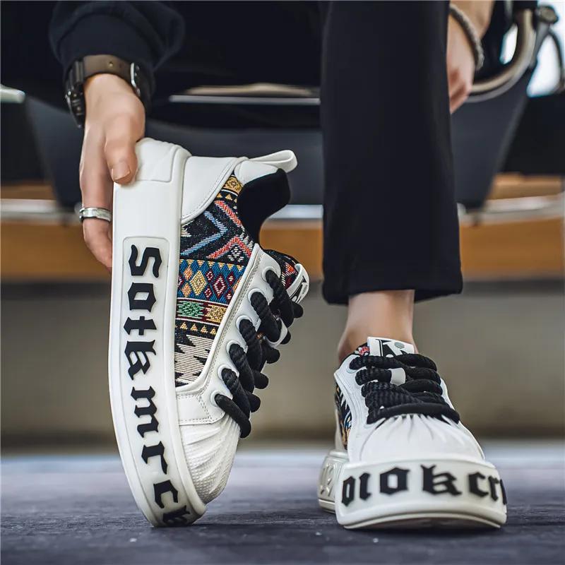 Fashion Brand Men's Shoes 2024 Summer Shoes Breathable Fashion Trend Shell Head Joker Trend Breathable Thick-soled Daddy Shoes