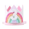 1st Birthday Party Decor Hat Kids 1 2 3 Year Happy Birthday Boy Girl First Birthday Party Baby Shower Decor Pink Kids Crown Hat