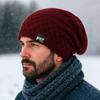 Fleece Lined Skull Cap Solid Color Winter Hats Simple Knitted Hats  Winter