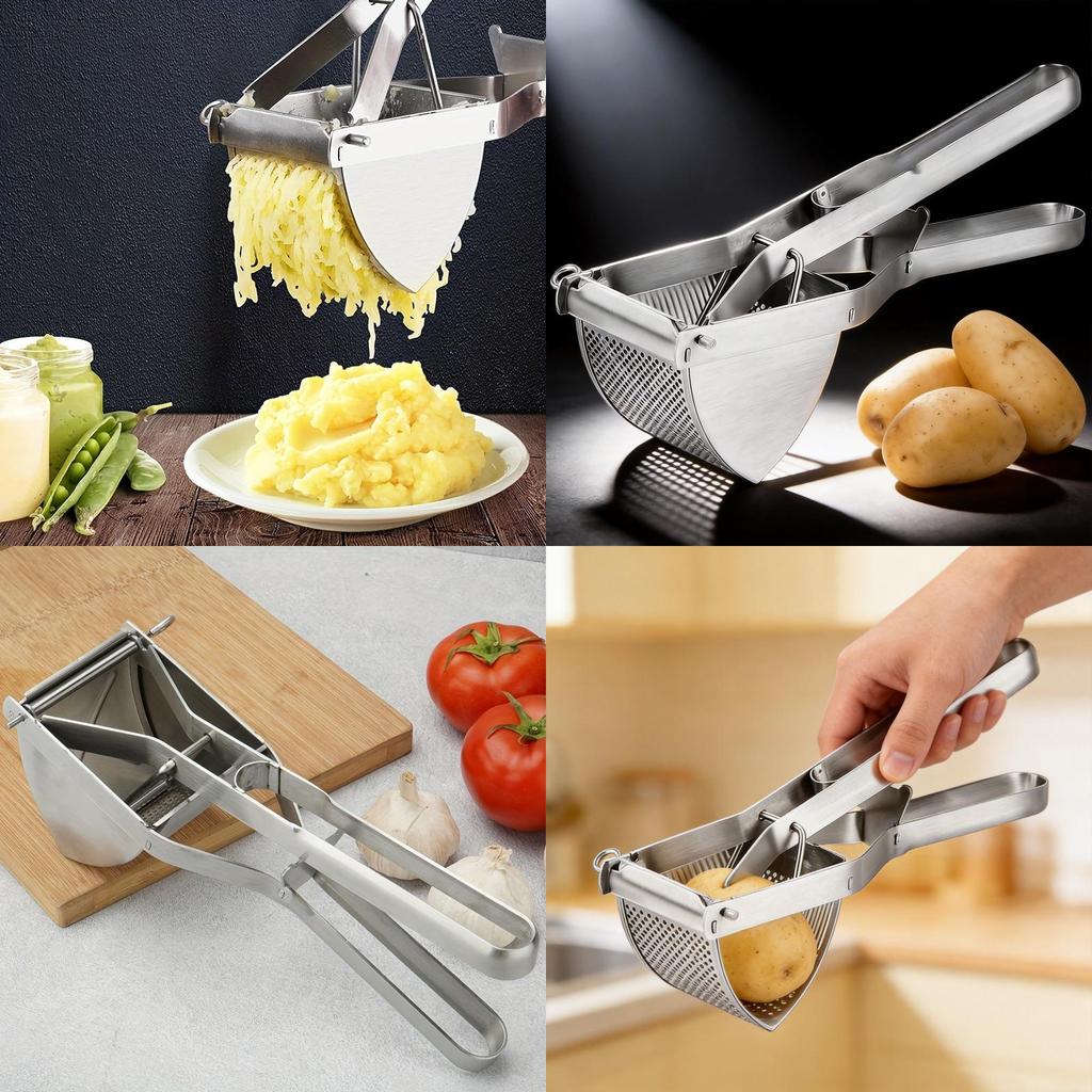 Stainless Steel Potato Masher With Multifunctional Design For Home Kitchen Use