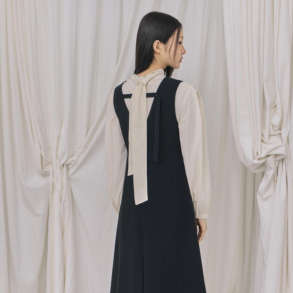 Rap V-Neck Sleeveless Long Dress Ar3Wo865