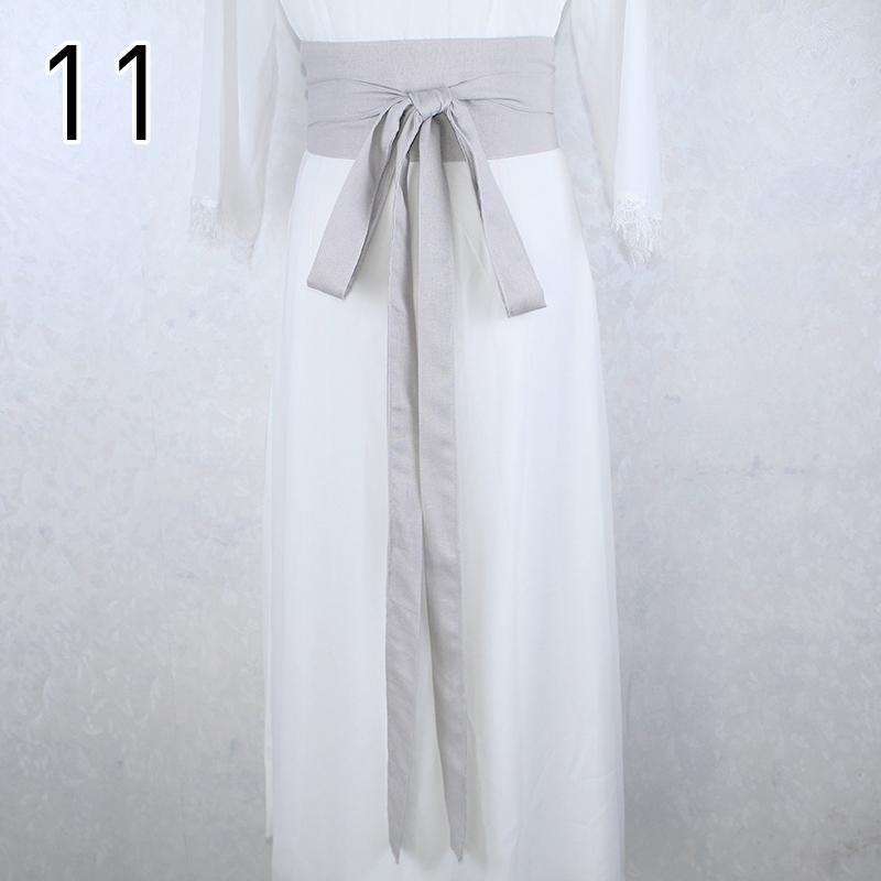 360cm Traditional Chinese Hanfu Waist Belt Cotton Linen Long Silk Sash Antique Elegant Solid Color Dress Decor for Women