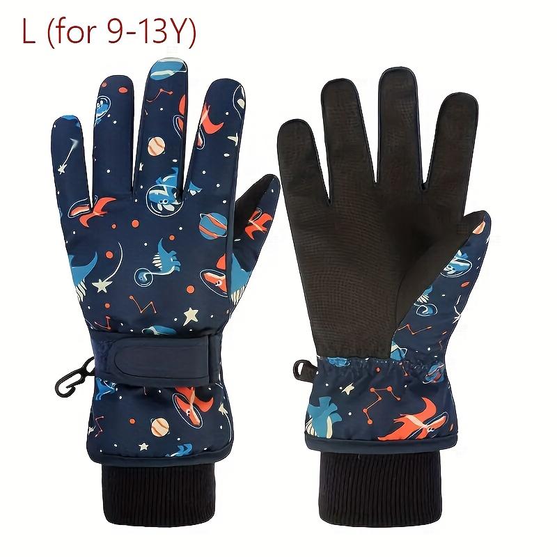 [Warm Ski Gloves] Warm Winter Ski Gloves, 1 Pair | Boys and Girls Snow Play Gloves, Suitable for Children 4-13 Years Old