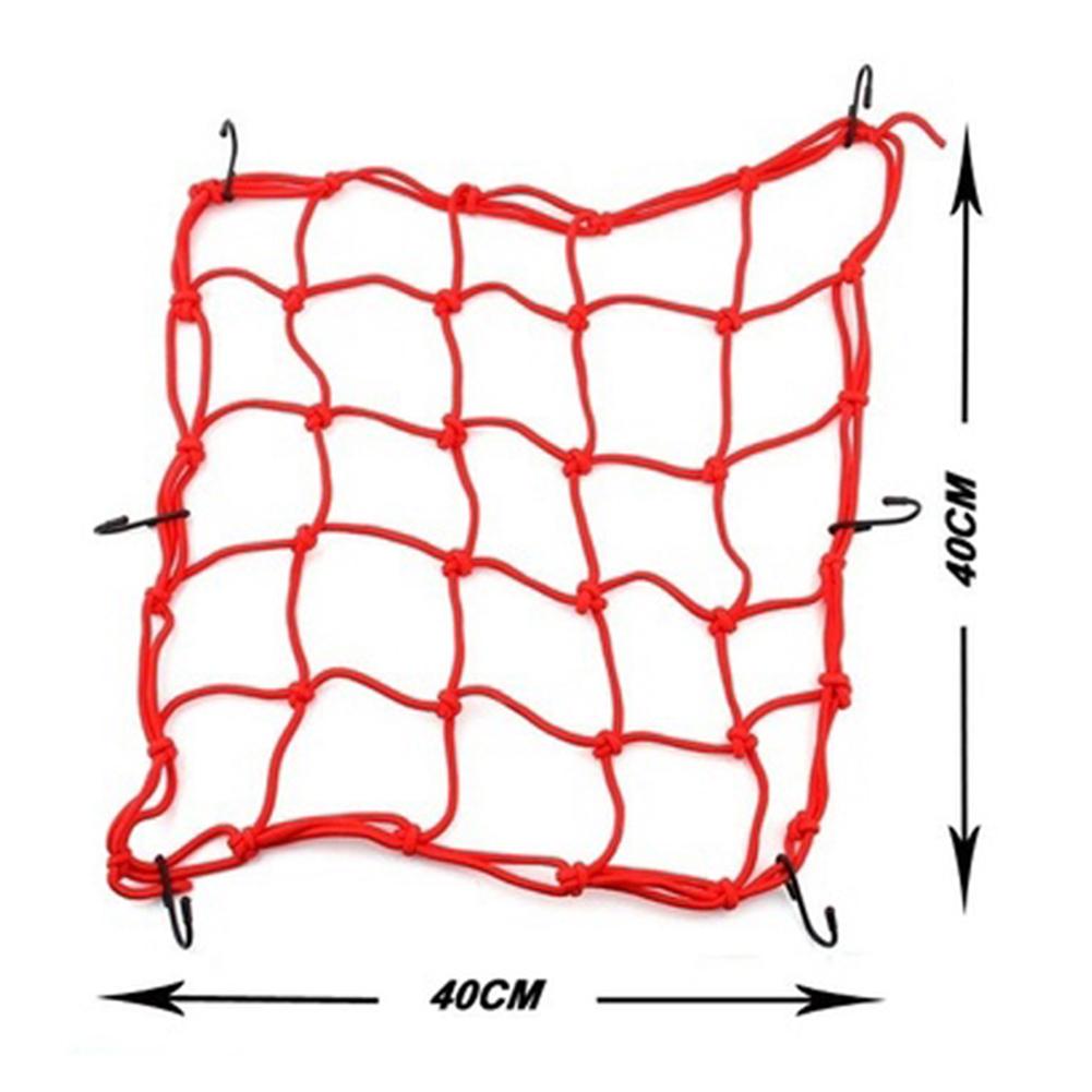 40x40cm Motorcycle Reflective Elastic Helmet Rope Cord Luggage Cargo Bungee Net