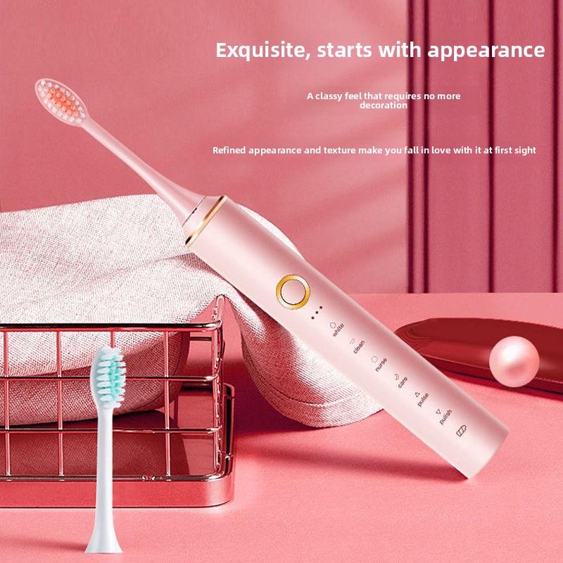 Brosse à Dents Électrique pour Hommes et Femmes Rechargeable Ultrasonique à Poils Doux Brosse à Dents Domestique de Voyage en Extérieur