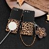 Leather Leopard Print For Magnetic Phone Case For Samsung Galaxy Z Flip 7 6 5 4 Flip7 FE W23 W24 Flip Cases with Hand Rope Cute Cases Magsafe