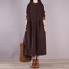 Retro Corduroy Loose Long Sleeved Dress
