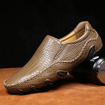 39-46 Modne Męskie Codzienne Skórzane Buty Mokasyny Wsuwane Płaskie Buty do Jazdy